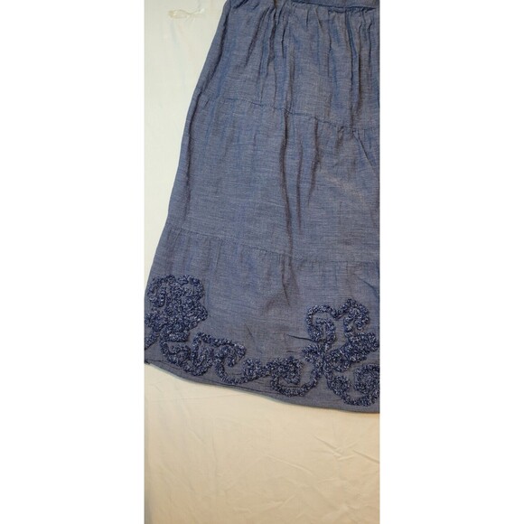 Studio West Apparel Women's Chambray Skirt Size Medium Blue Embroidered Vintage - Picture 5 of 14